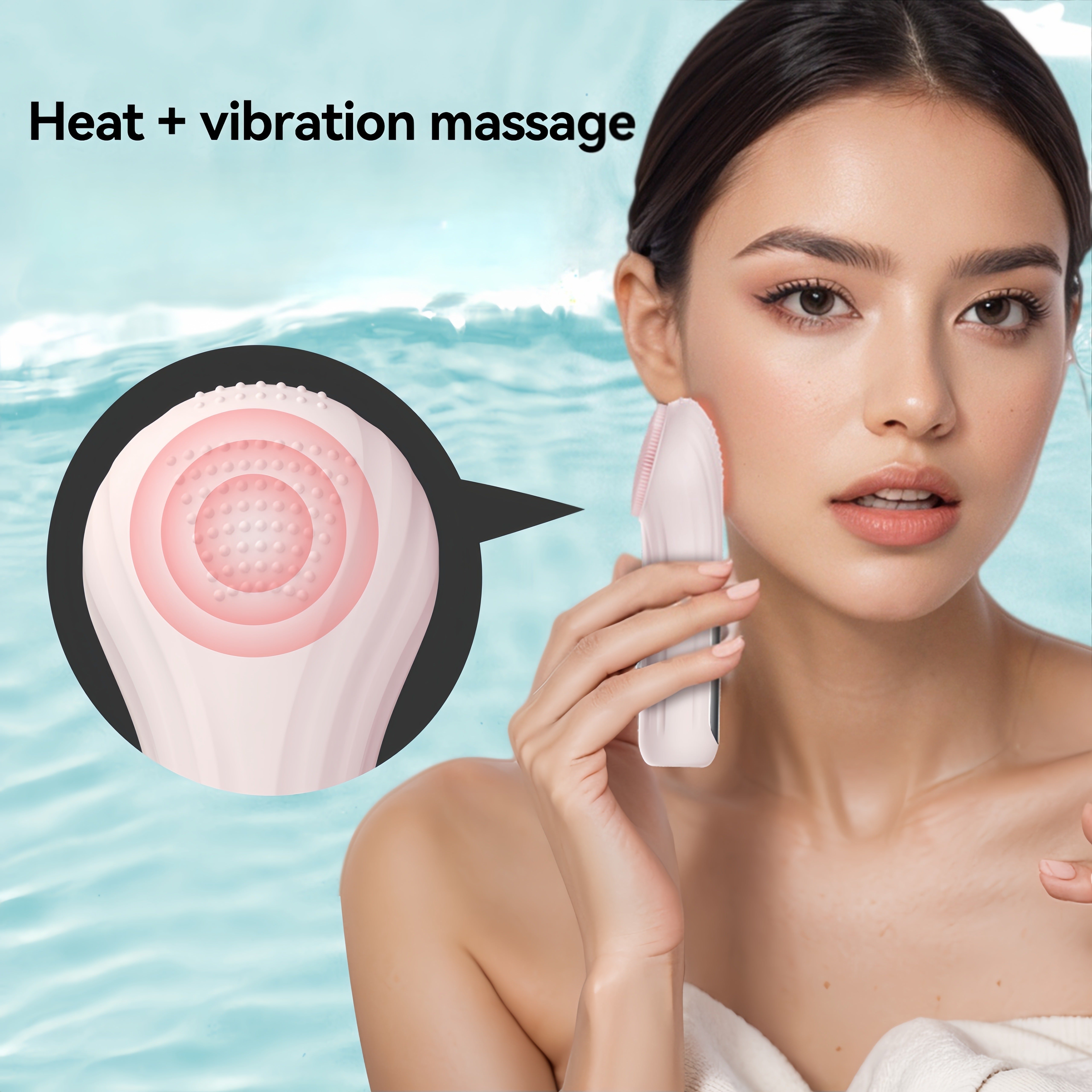 USB zaryadlash bilan qayta zaryadlanuvchi elektr yuz skrab cho'tkasi, barcha teri turlari uchun chuqur tozalash silikon tizimi, 600mAh litiy batareykasi, jonli sariq dizayn, Onalar kuni uchun ideal sovg'a yoki