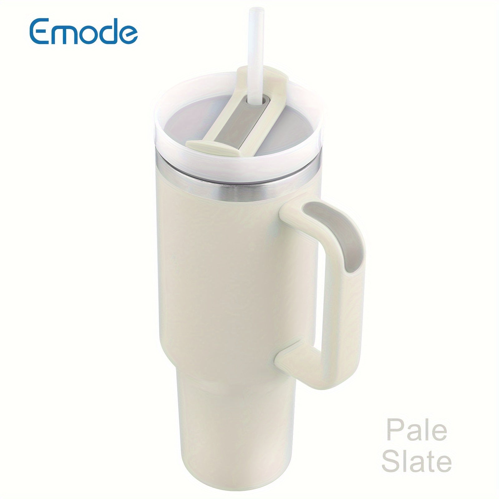 Taza de viaje de acero inoxidable con tapa y asa para bebidas de verano