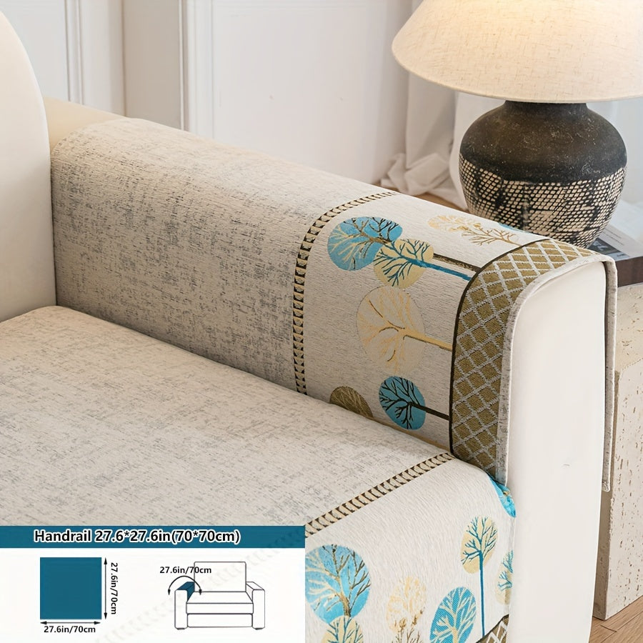 Нескользящая накидка на диван с мотивом дерева для 1-4 местных диванов, безопасна для домашних животных, моется в машине, прочная