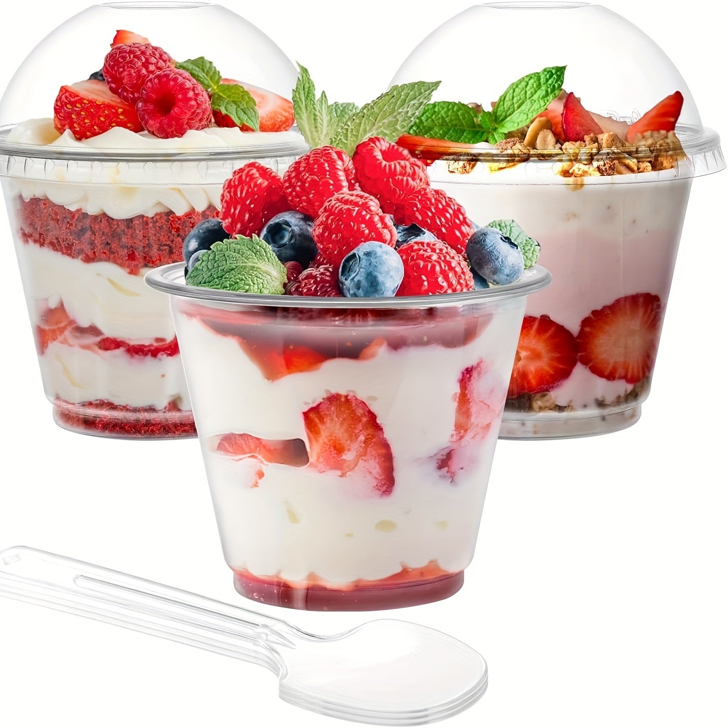 40 Count Clear Plastic Cups for Desserts Parfaits Ice Cream and Parties