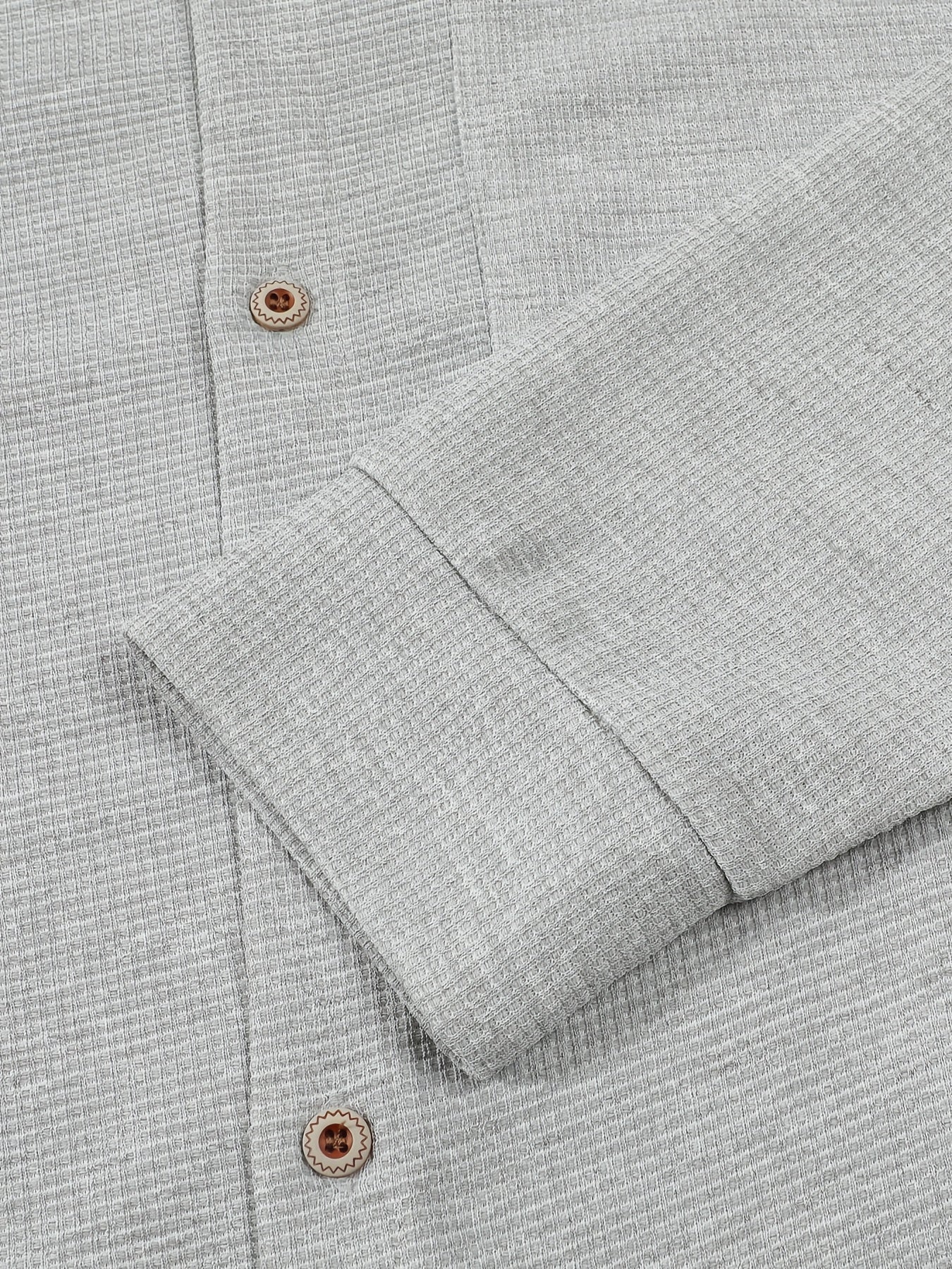 Men's Long Sleeve Hooded Waffle Solid Sports Suit Set for Spring and Autumn