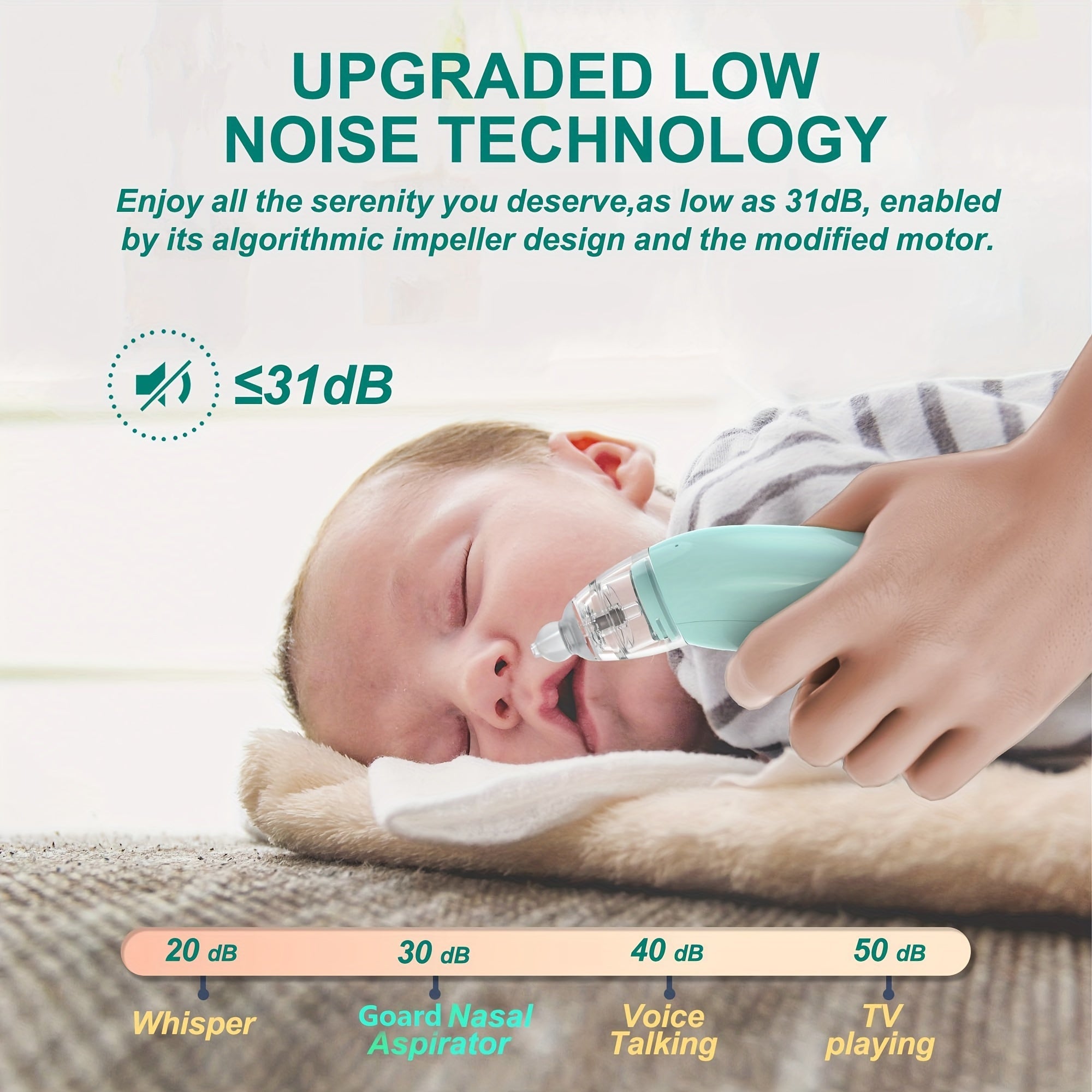 Electric Nose Sucker for Babies with Music Light, 3 Silicone Tips, Adjustable Suction