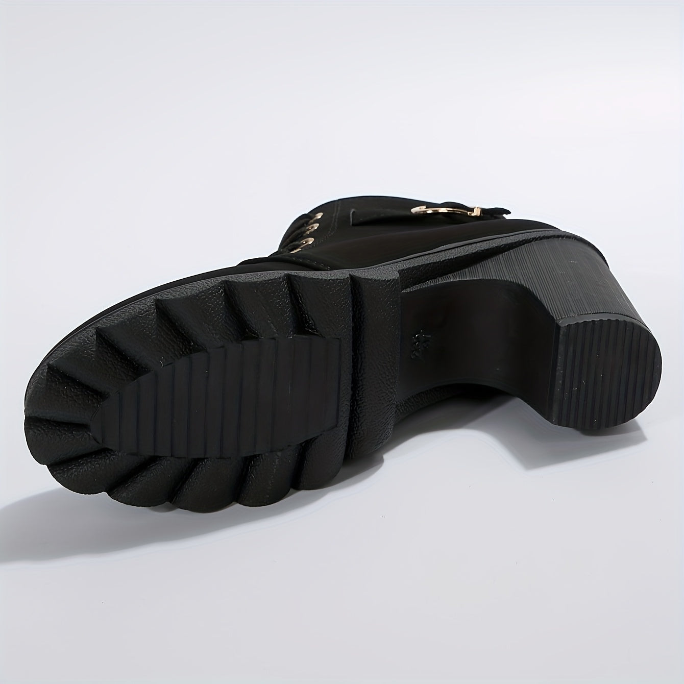 Women's Faux Leather Ankle Boots with Low Heel and Zipper