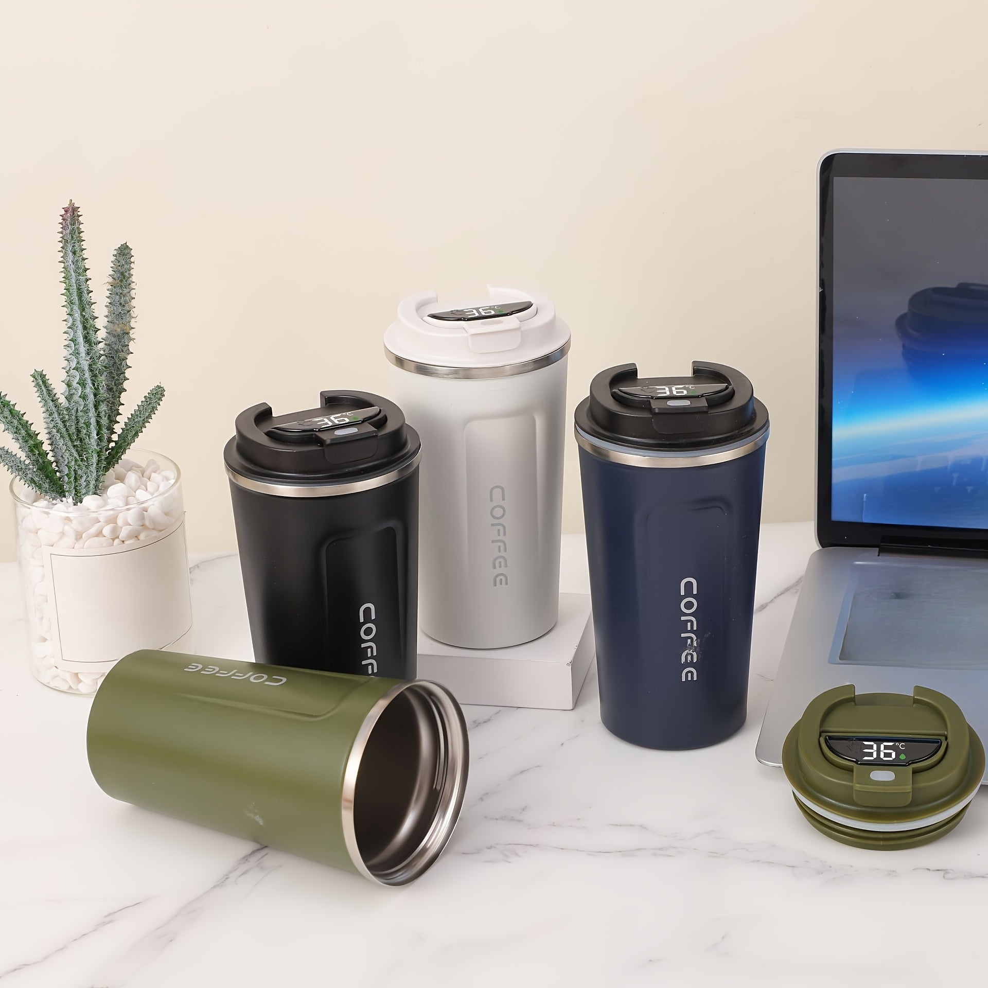 Stainless Steel Smart Temperature Display Coffee Cup 17oz Vacuum Insulated Mug