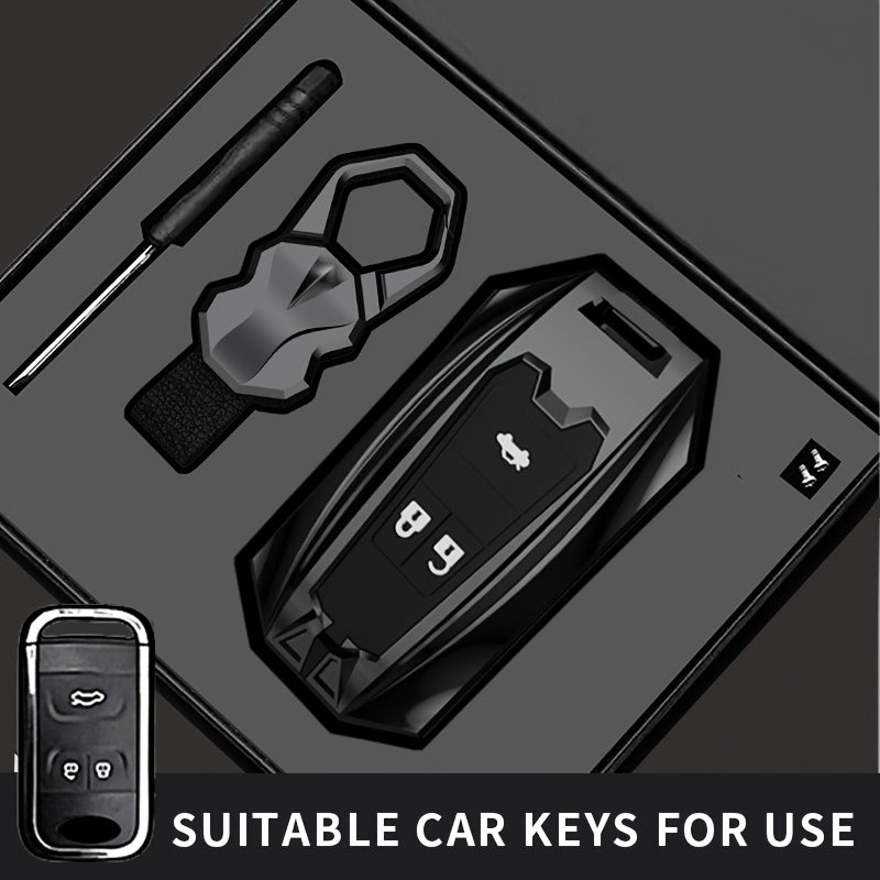 Car Key Cover Zinc Alloy Black Fob Shell for SUV with Logo Durable Washable