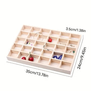 Деревянная подставка для украшений с 4-30 отделениями для организации ожерелий, колец и очков