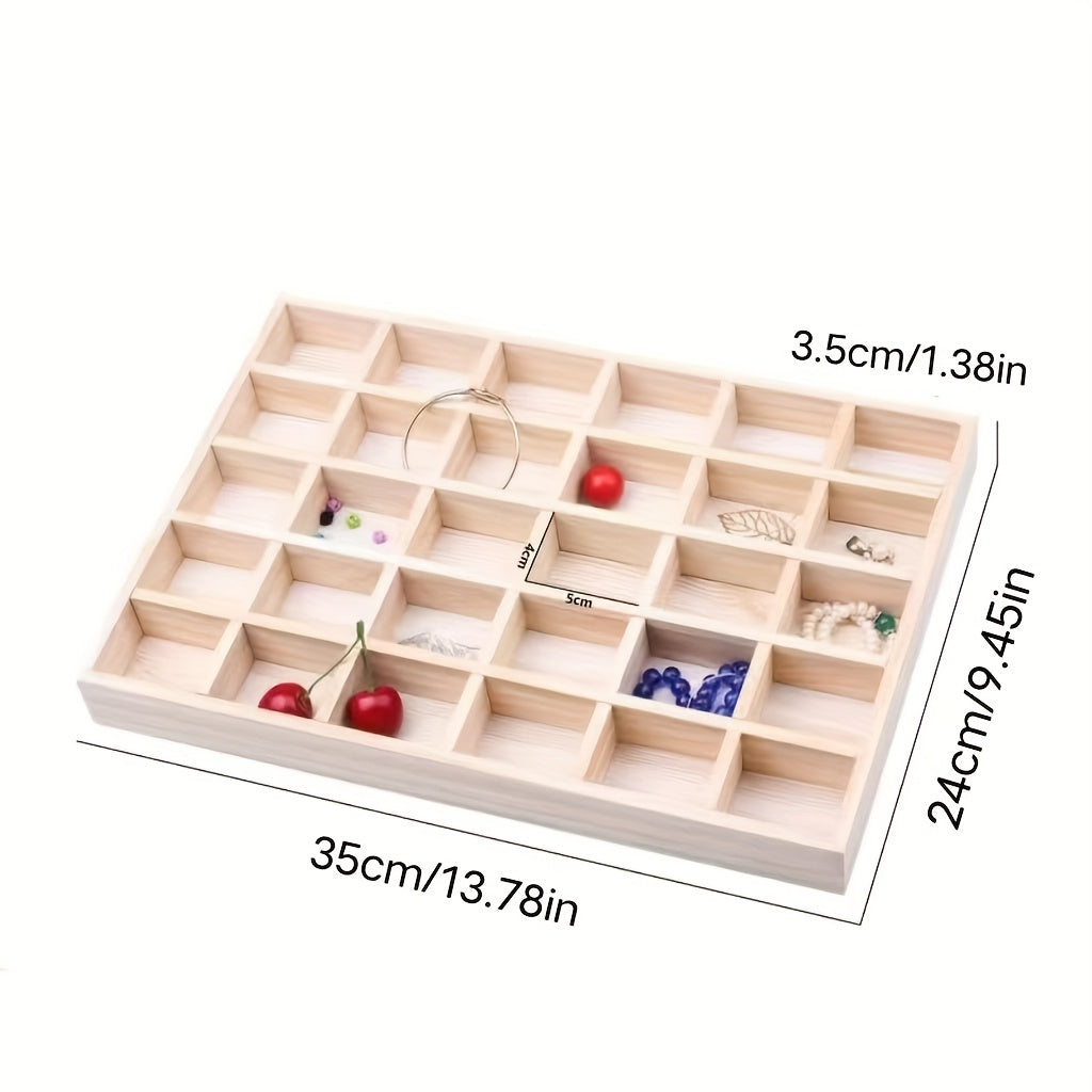 Деревянная подставка для украшений с 4-30 отделениями для организации ожерелий, колец и очков