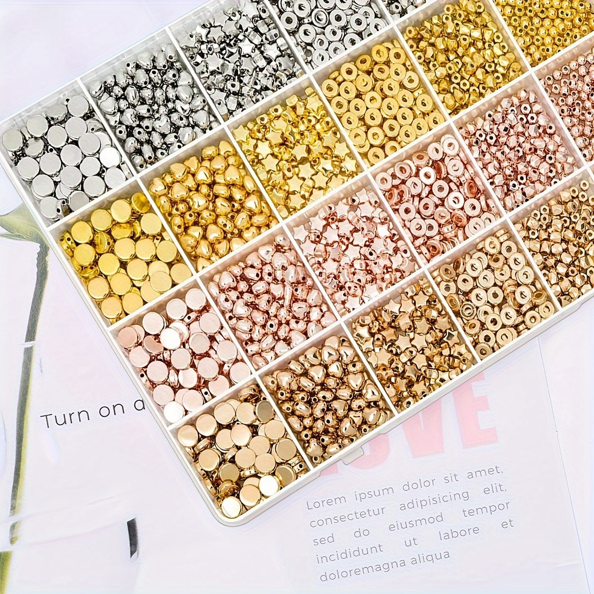 Set of 2260 Irregular Shaped CCB Spacer Beads for Jewelry Making