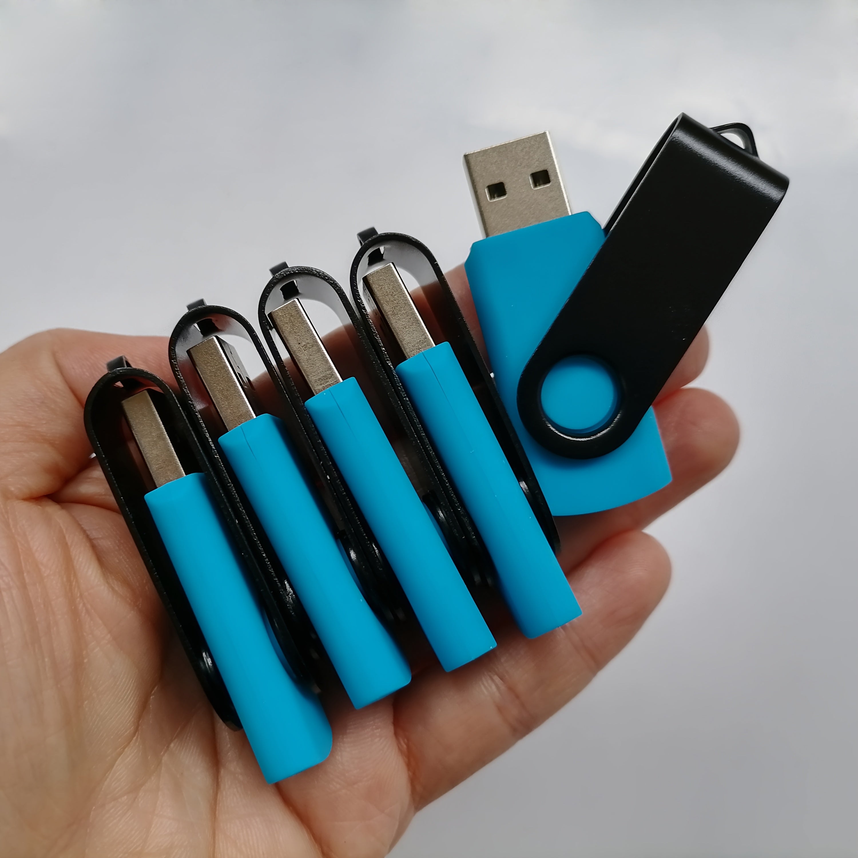 5-to'plam Ko'k USB 2.0 flesh drayverlari 128MB 256MB 512MB PC Mac uchun zaxira nusxasi