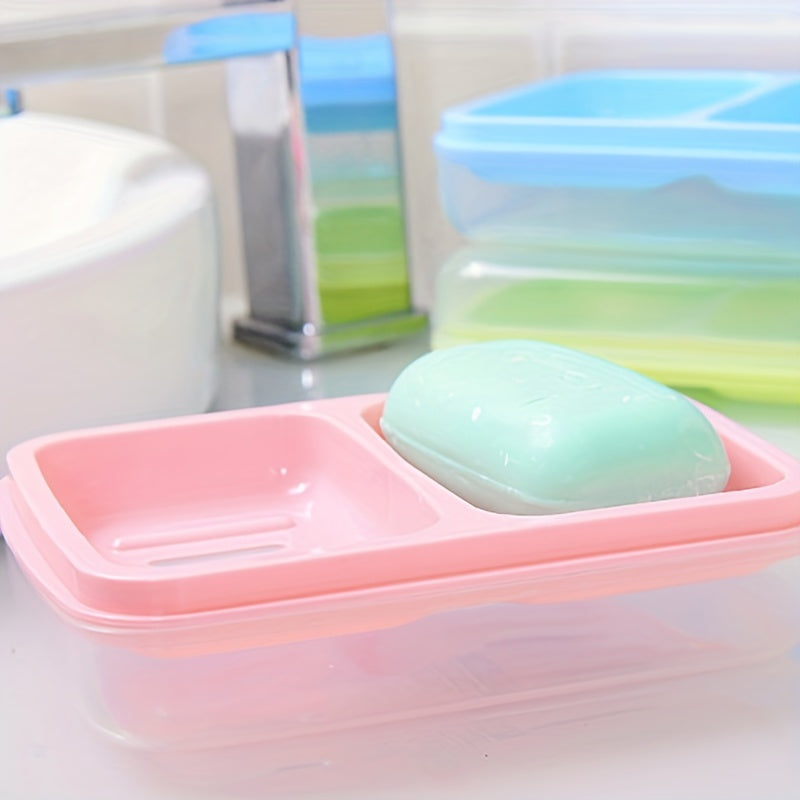 Dispensador de jabón de doble rejilla con tapa para accesorios de baño