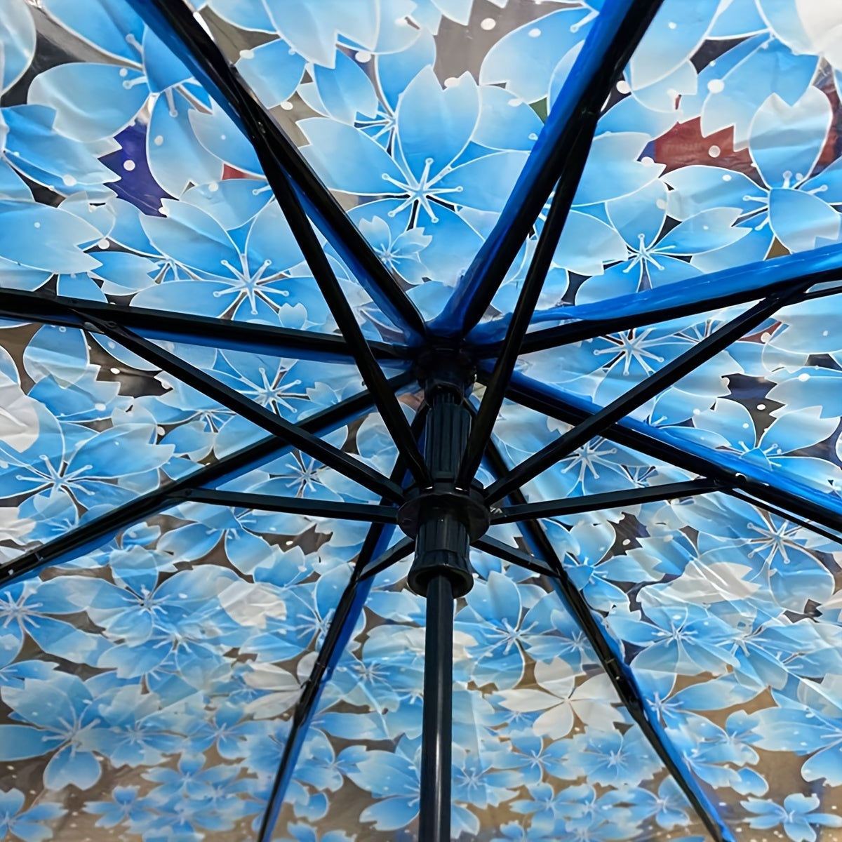 Paraguas de cerezo en flor impermeable, a prueba de viento, compacto, para viajes, escuela y oficina, con 8 varillas