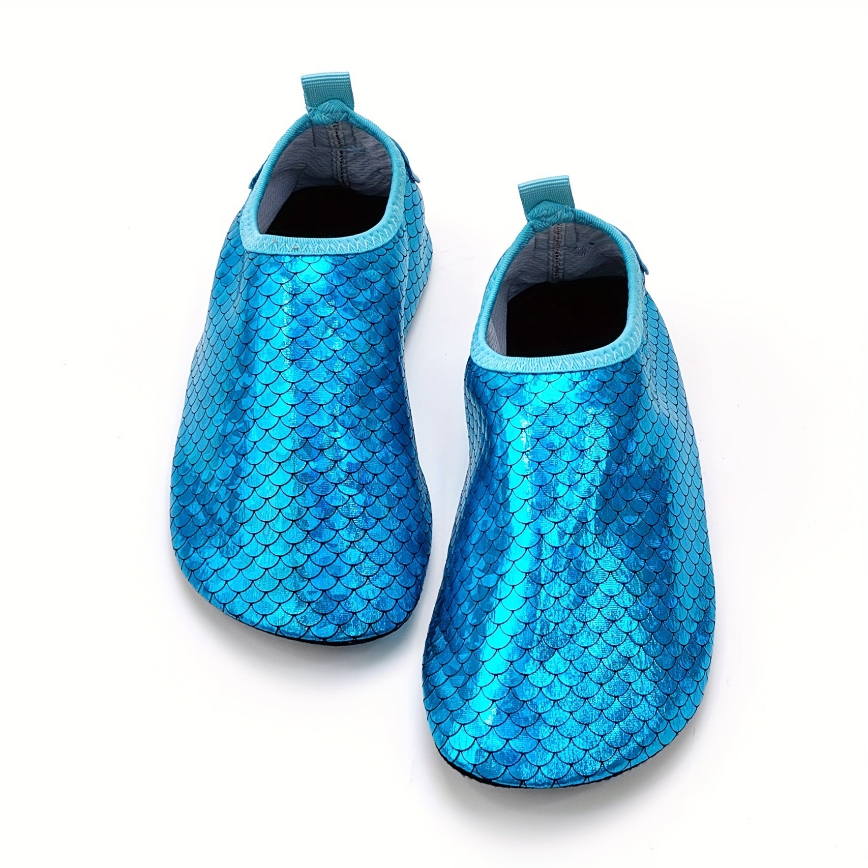 Girls' Mermaid Scale Aqua Socks Slip-On Water Shoes for Beach Pool Outdoor Activities