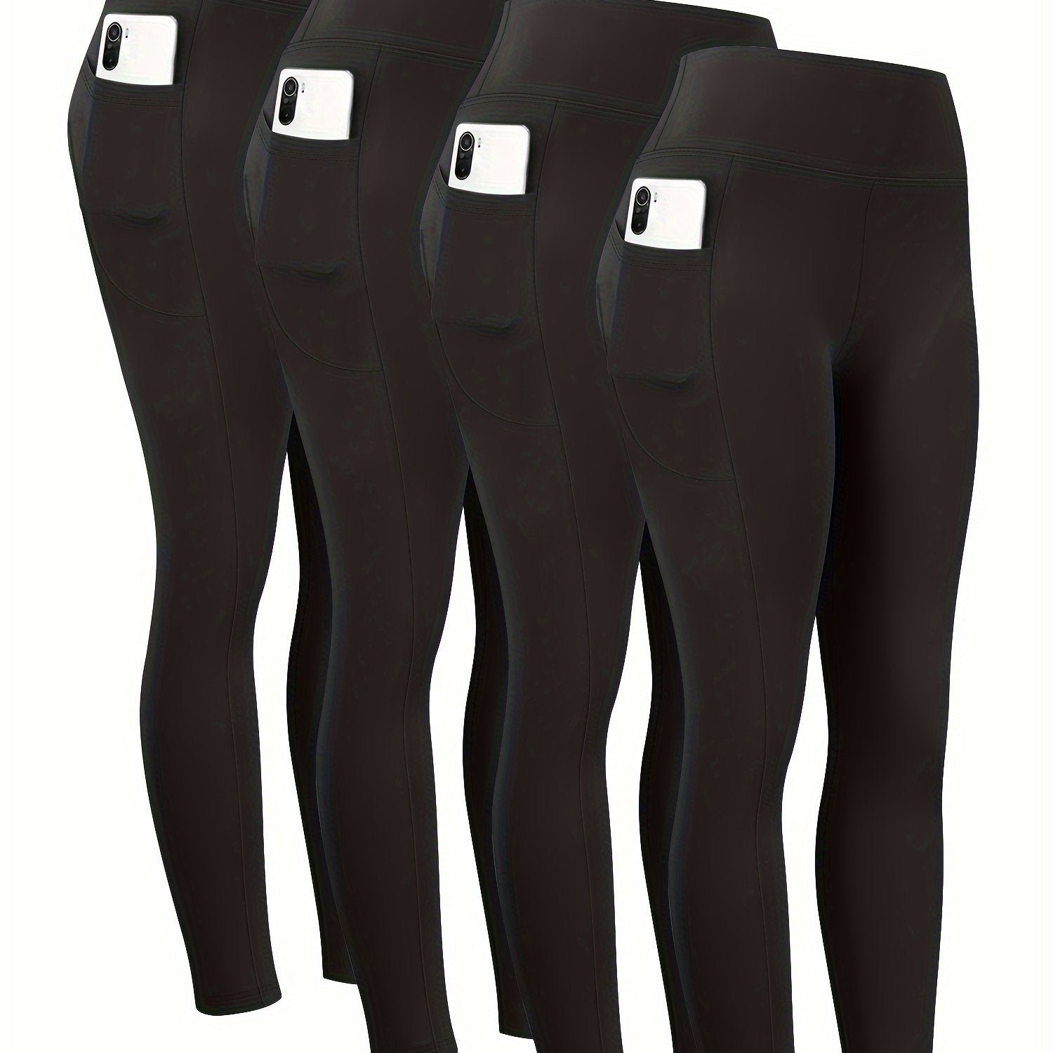 Women High Waist Yoga Pants Stretch Tight Leggings with Pockets and Abdominal Support