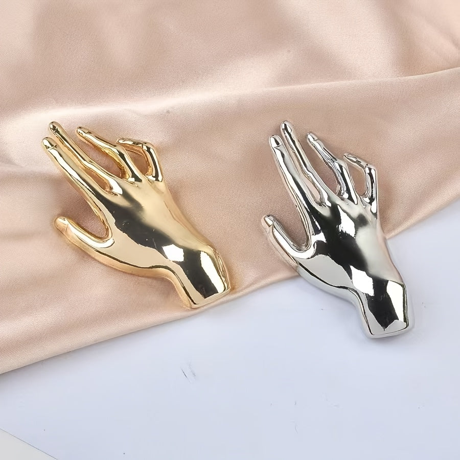 Gold Palm Brooch Pin for Women and Men Luxurious Accessory