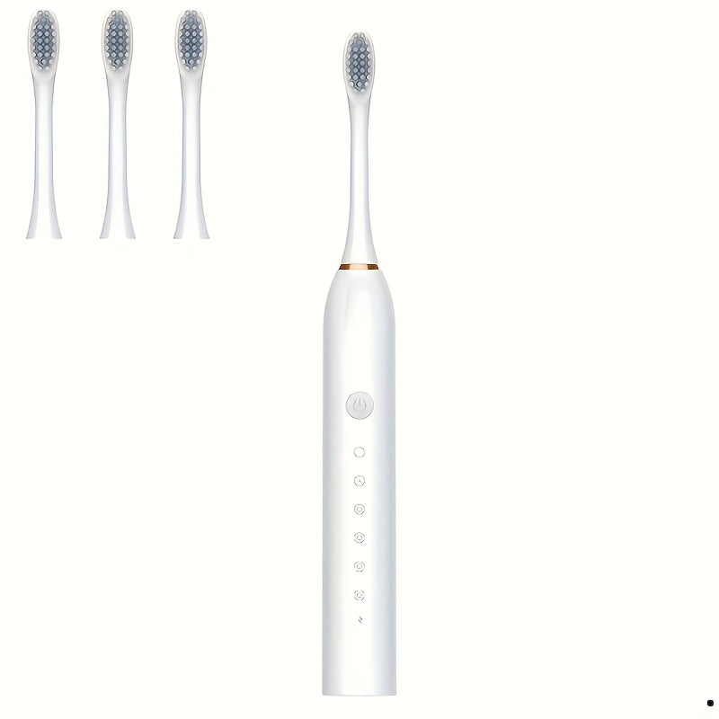 Kattalar uchun elektr tish cho'tkasi yumshoq cho'tkalar, qayta to'ldiriladigan, 6 tezlik, 4 bosh