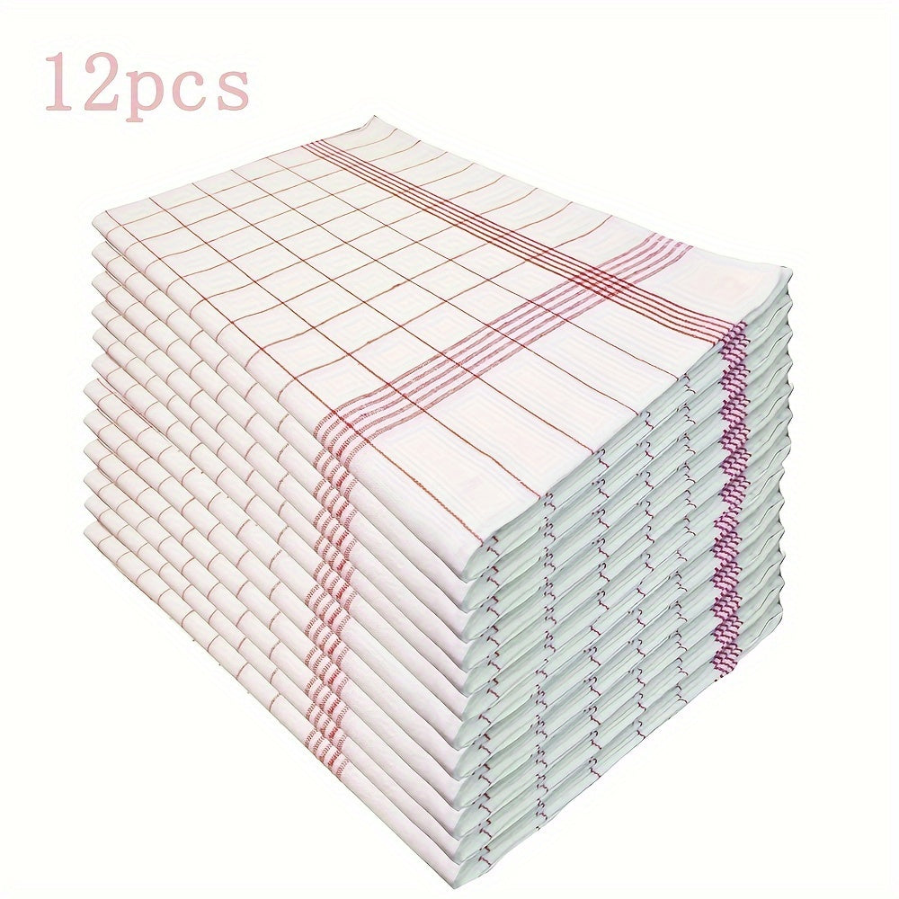 6/12 шт. Кухонное полотенце в клетку с абразивной подушечкой