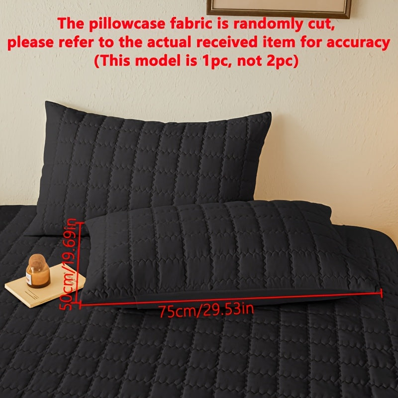 Square Pattern Waterproof Pillowcase Soft Breathable Skin-Friendly Bedroom Decor