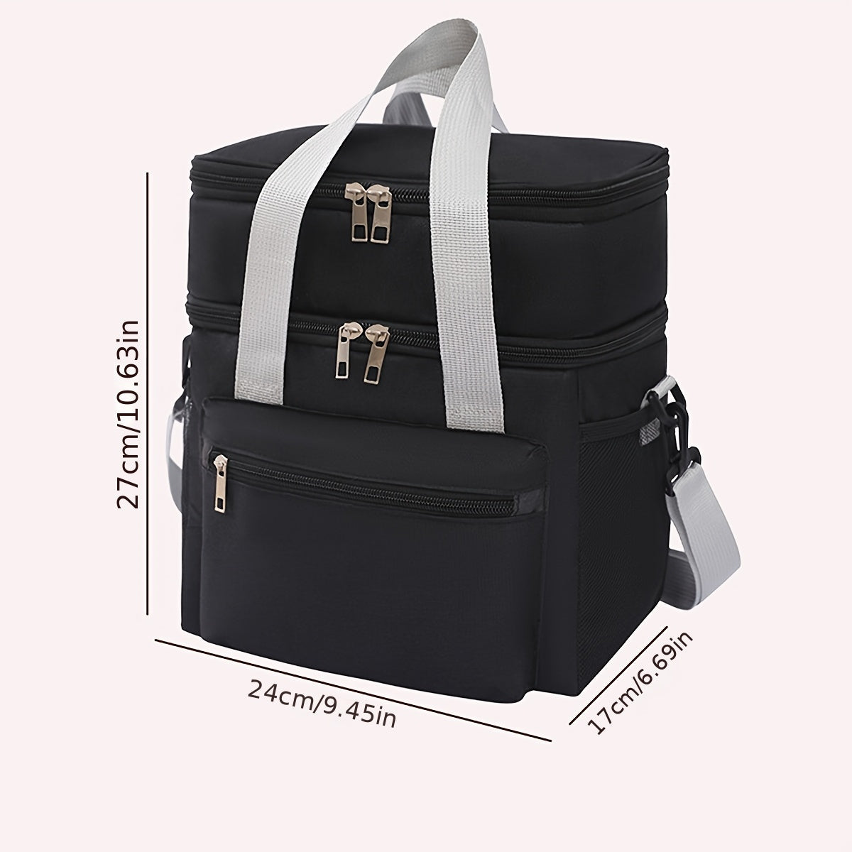 Insulated Lunch Bag with Two Layers Leakproof Cooler Carrier for Outdoor and Work Use