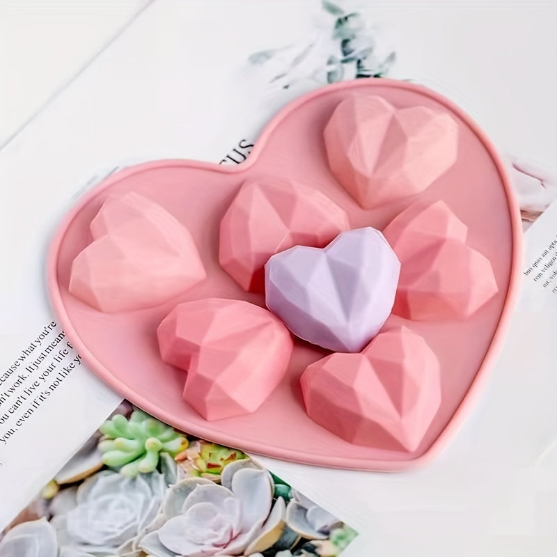 Heart-Shaped Silicone Mold for Fondant Chocolate Pudding Soap Candles