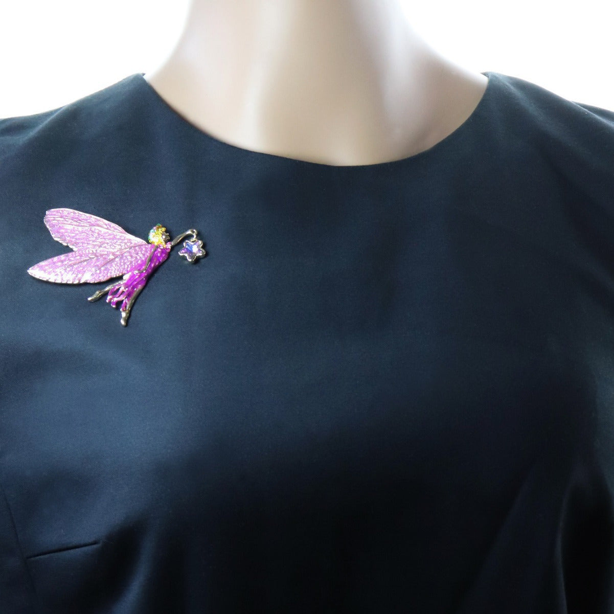 Vintage Fairy Brooch with Illusion Wings Antique Pathfinder Jewelry Pin