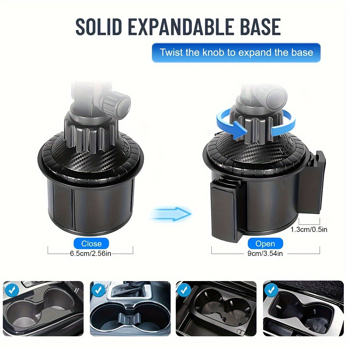 Universal Car Mount for Tablets and Phones Rotatable Cup Holder Adapter