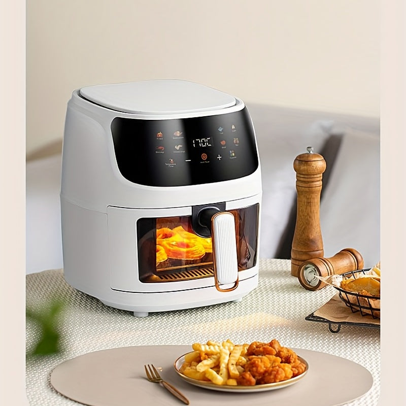 Rangli sensorli ekranli vizual havo fritöyeri, kartoshka, tovuq va steak uchun mukammal, uyda foydalanish uchun bir nechta funksiyalarga ega.