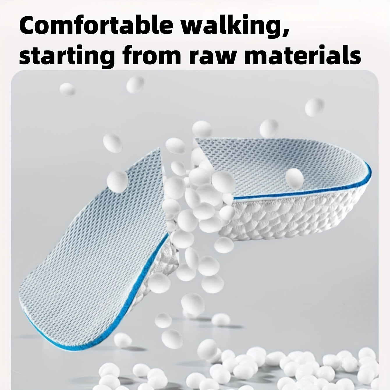Unisex balandlikni oshiruvchi insoles nafas oladigan arka qo‘llab-quvvatlash oyoq kiyim padlari