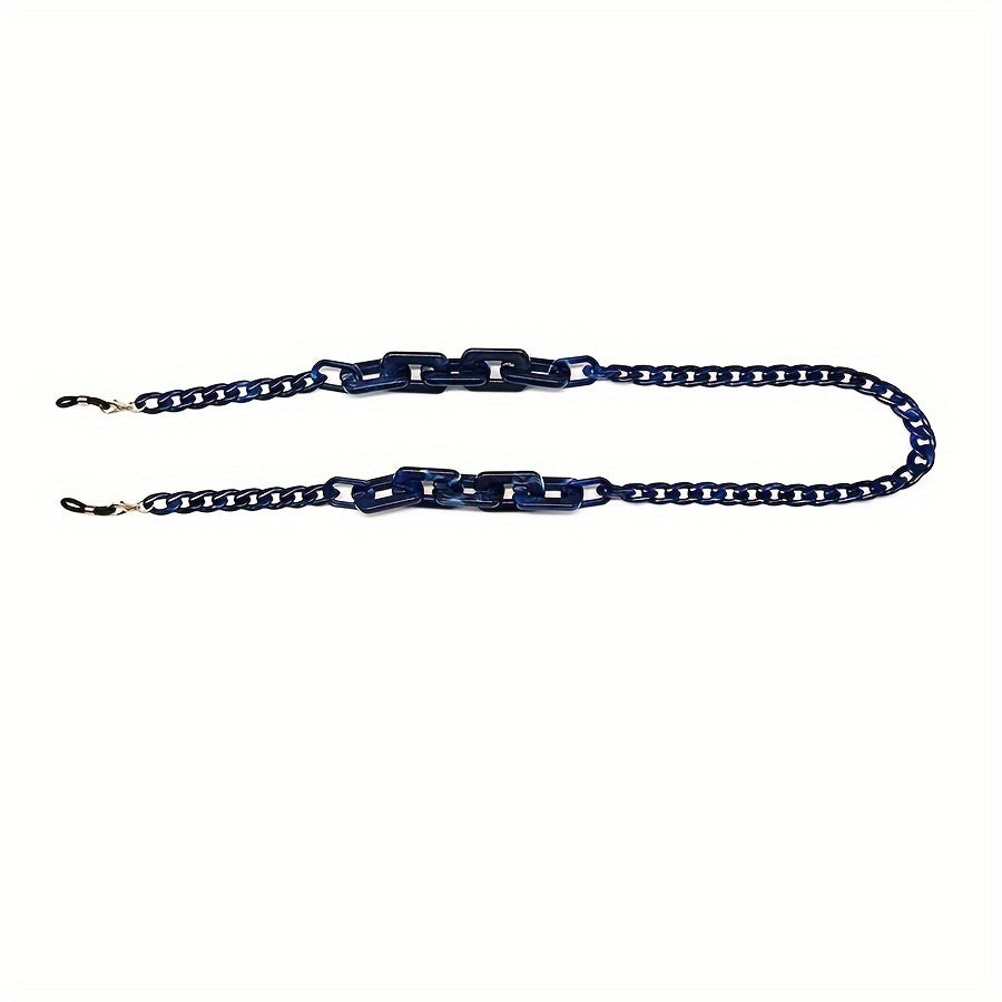 Cadena de gafas de acrílico grueso estilo retro chic con extremos de goma para gafas y gafas de lectura