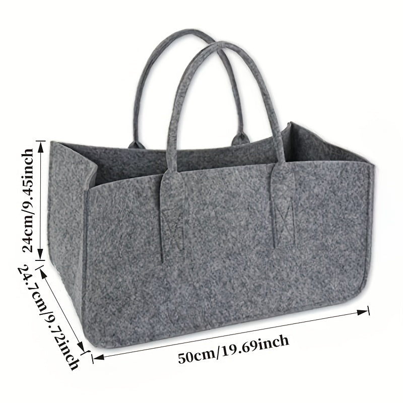 Extra-Large Firewood Carrier Bag with Dual Handles, Durable Felt, Portable