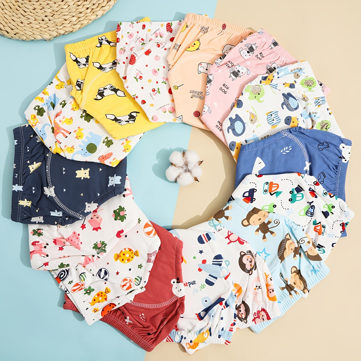 Breathable Cotton Reusable Training Pants for Boys and Girls in Various Colors