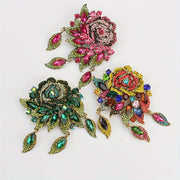 Изысканные цветочные броши, стильные броши с камнями, модные аксессуары для женщин