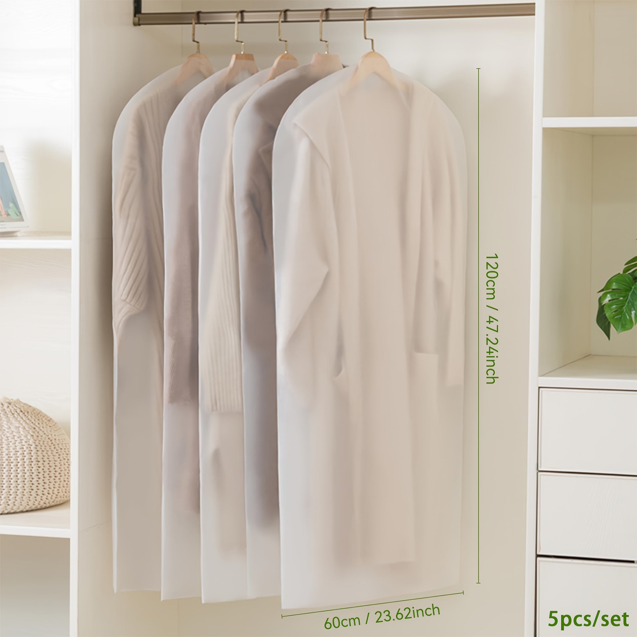 5-to'plam shaffof kiyim qoplami, pastki ochilish bilan, yengil changga chidamli, hasharotlarga qarshi