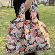 Large Waterproof Tote Bag with Cartoon Flower Pattern Lightweight and Spacious