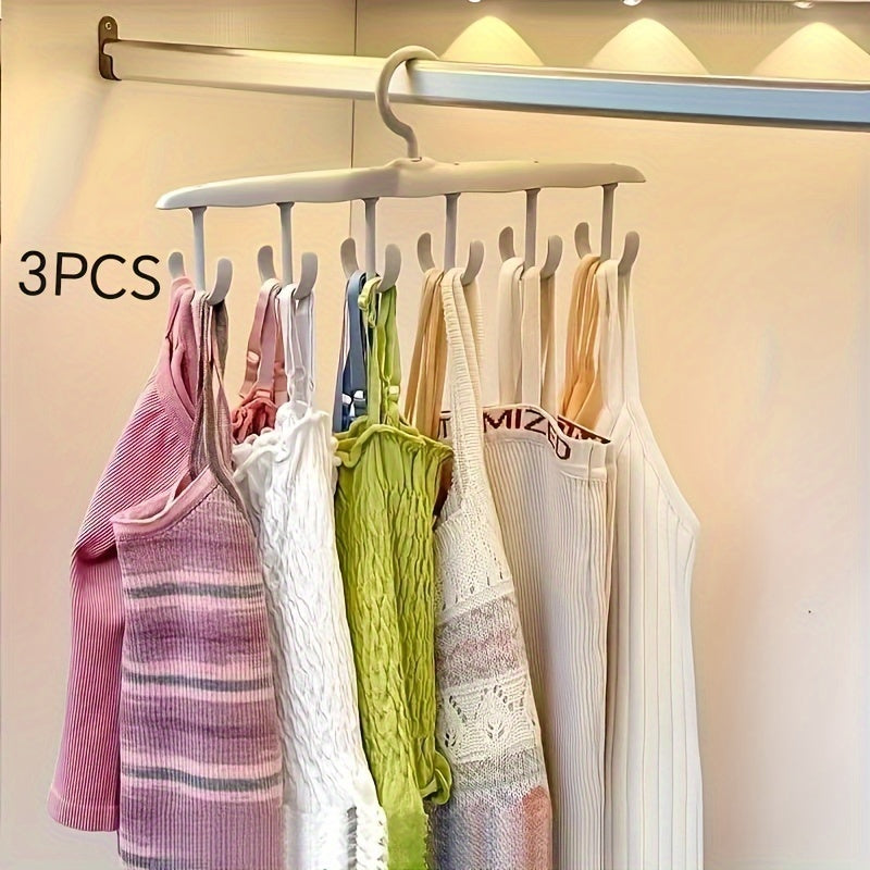 Ganchos giratorios de plástico 3 unidades para corbatas, ropa interior, camisetas, faldas, organizador de armario