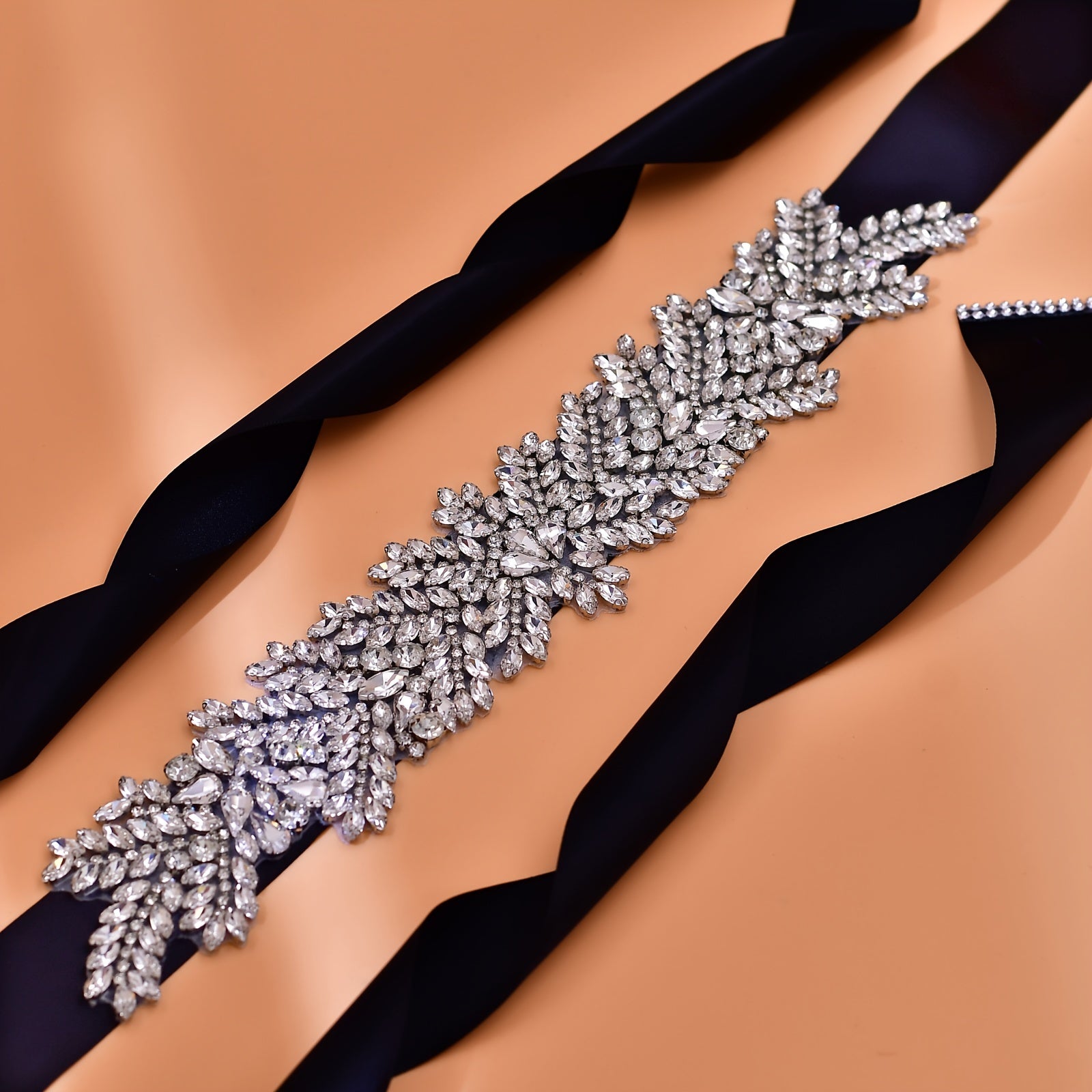 Faja de pedrería nupcial con cinturilla ancha para vestidos de boda ropa formal