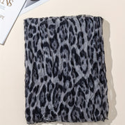 Leopard Print Chiffon Scarf for Women Polyester Lightweight Sun-Resistant Fashion Accessory
