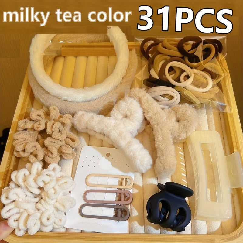 Women’s Plush Hair Clips Autumn Winter Color Small Hair Accessories Gift