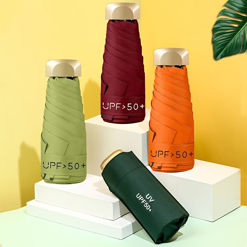 Lightweight Windproof UV Protection Sun Umbrella with Gold Handle and Aluminum Frame