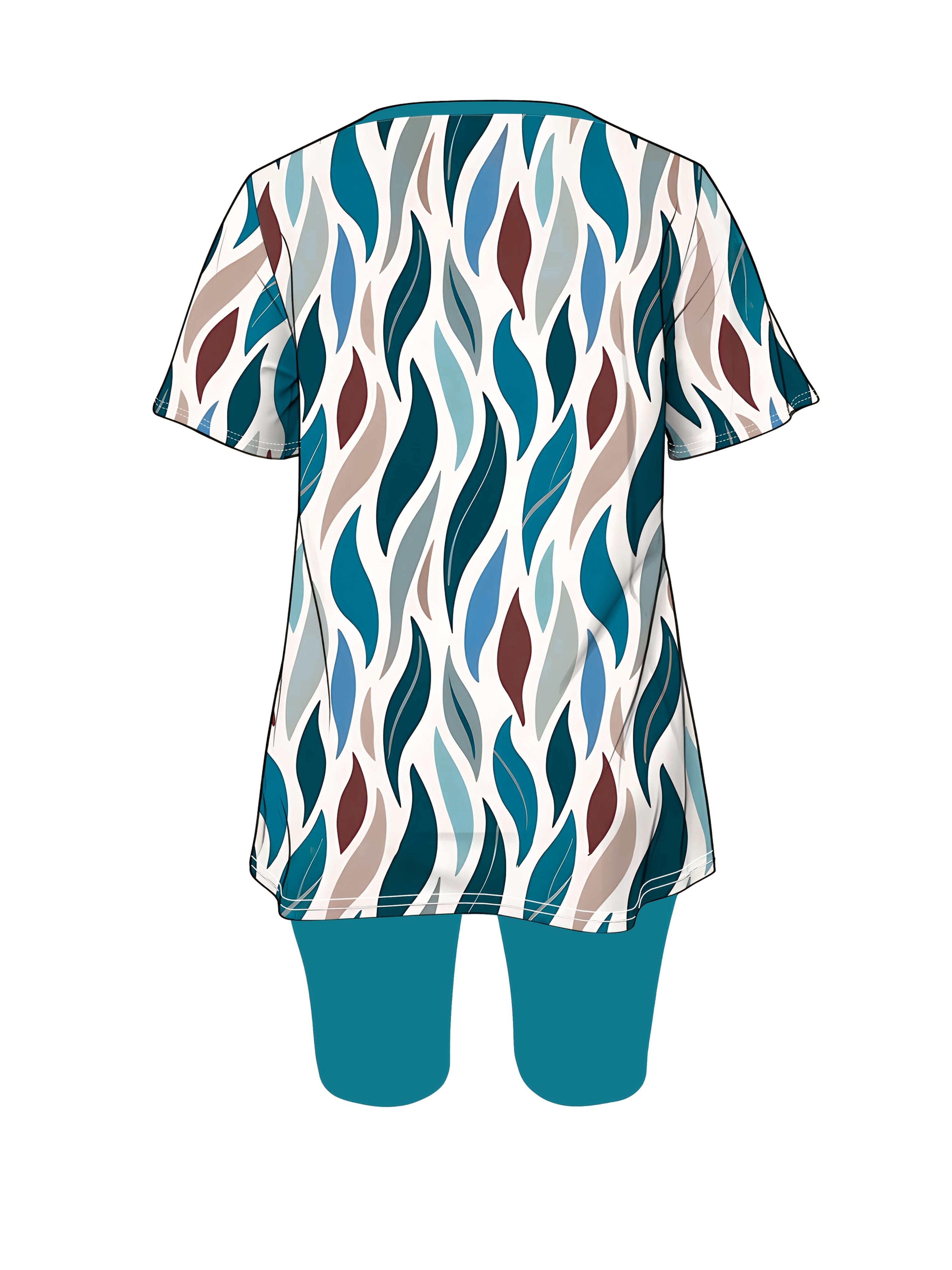 Women's Twisted Leaf Print Two-Piece Short Set Summer Casual Comfortable