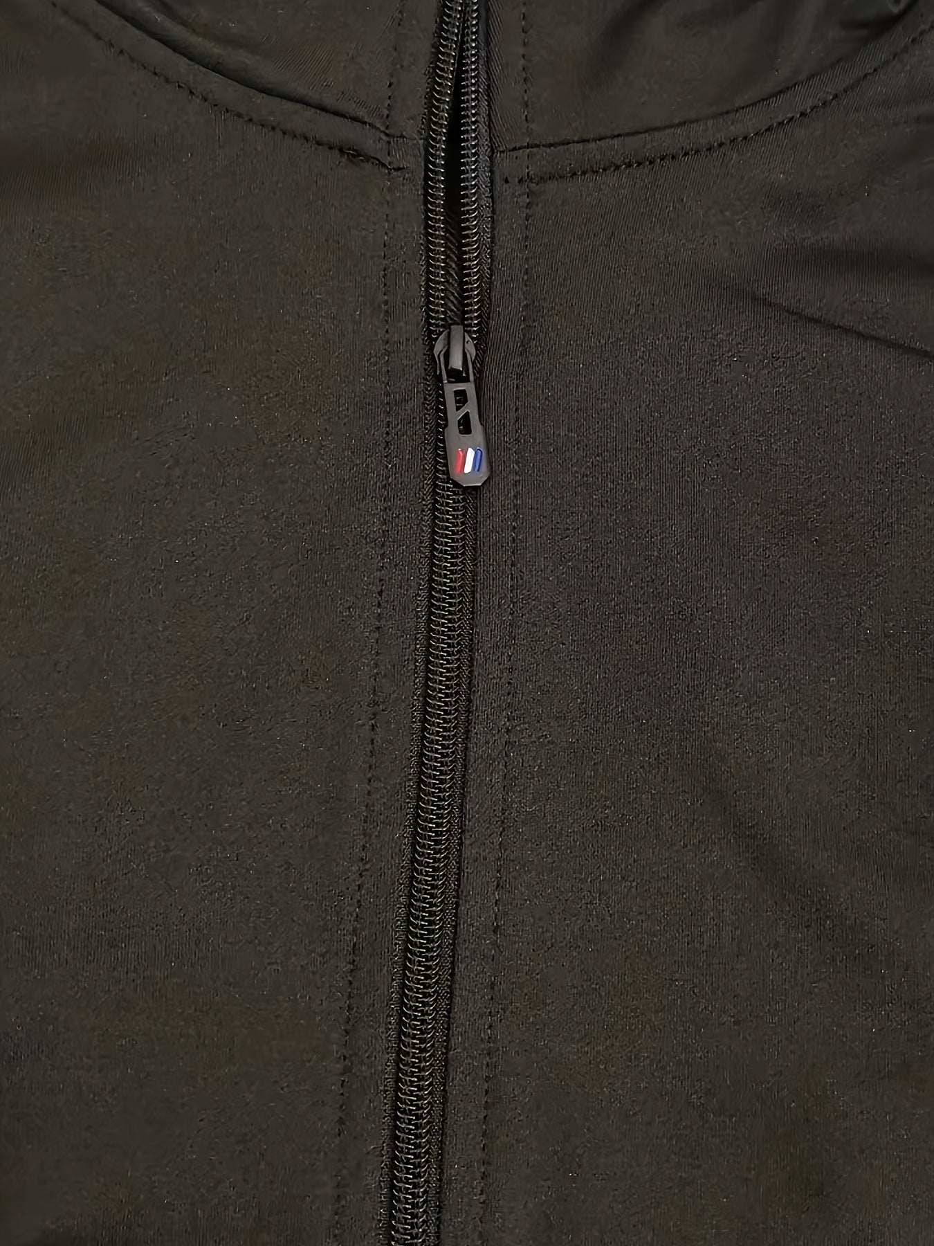 Men's Polyester Tracksuit Set with Jacket and Long Pants in Solid Color