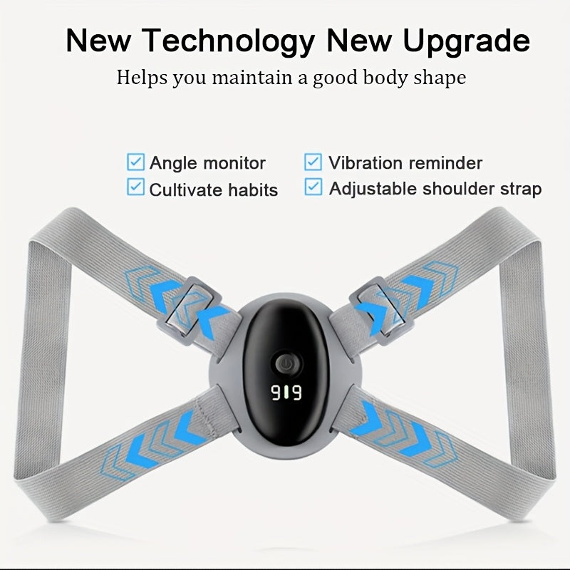 1-pack qayta zaryadlanadigan aqlli orqa holatni o'rgatish moslamasi, sozlanadigan yelka tasmasi va o'tirish holati uchun ko'rinmas kiyiladigan tebranish eslatgichi bilan.