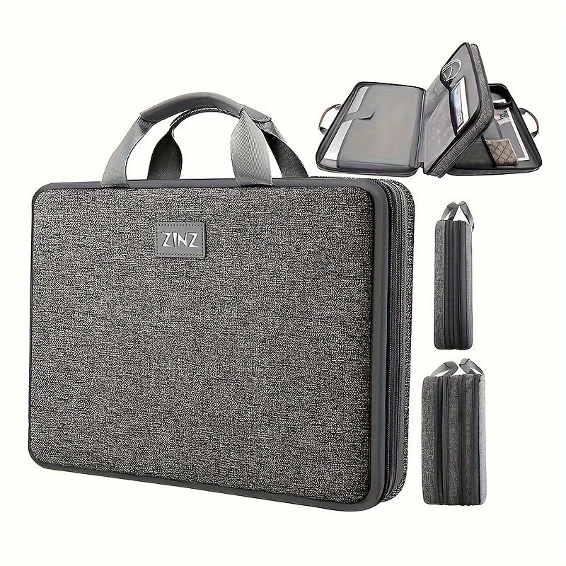 Lightweight Waterproof Laptop Bag for Office Travel and Daily Use Black Polyester