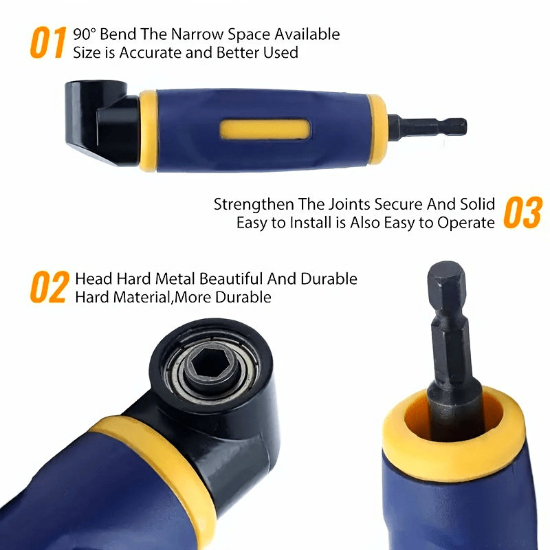 Adaptador de taladro de ángulo recto de 90 grados universal con extensión de metal duro