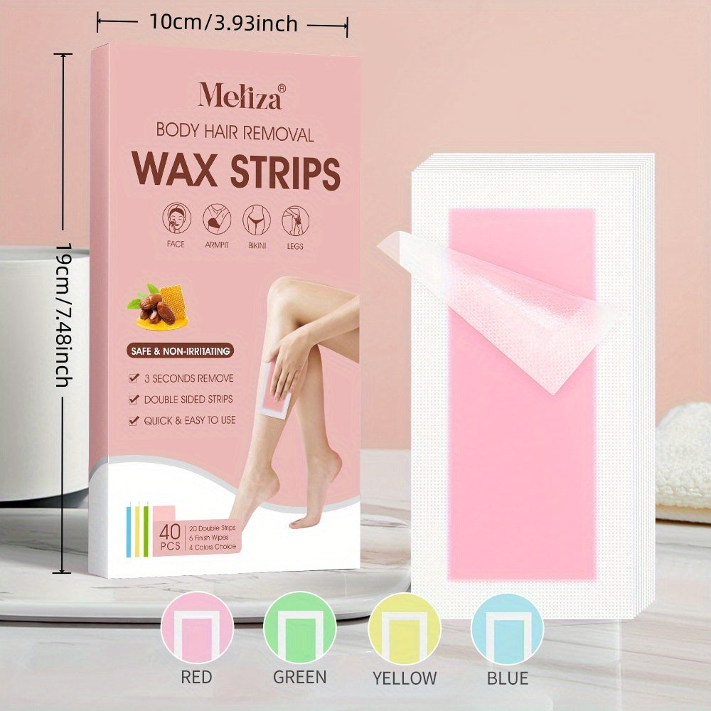 Women Large Size Wax Strips Hypoallergenic Light Beige Hair Removal