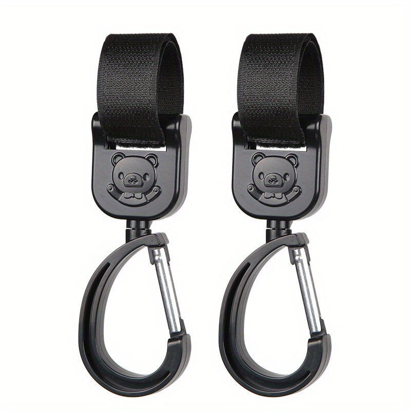 Adjustable Stroller Hooks with 360 Degree Rotation and Detachable Design Plastic