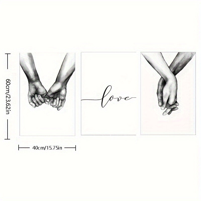 Black and White Canvas Wall Art Set of 3 for Home Decor No Frame Included