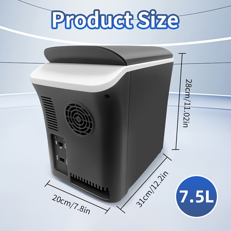 Sayohat va lager uchun portativ avtomobil muzlatgich sovutgich va issiqlik, qora