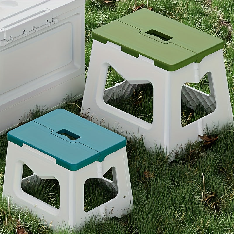 Taburete de plástico plegable, cuadrado, compacto, para cocina, baño y camping