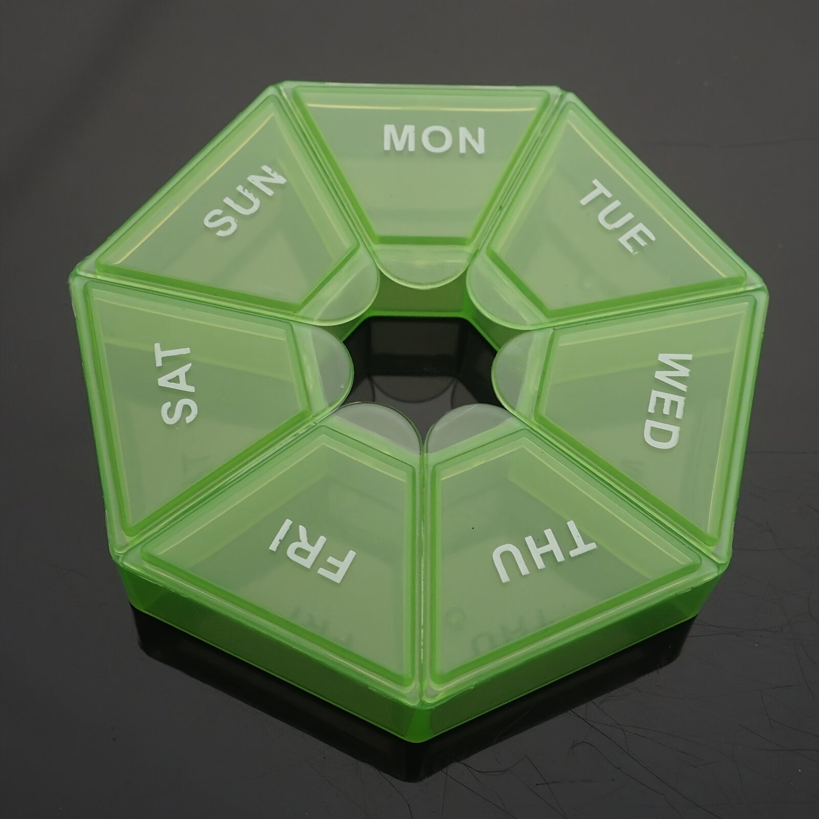 Portable 7-Day Plastic Pill Organizer with Weekly Labels for Travel