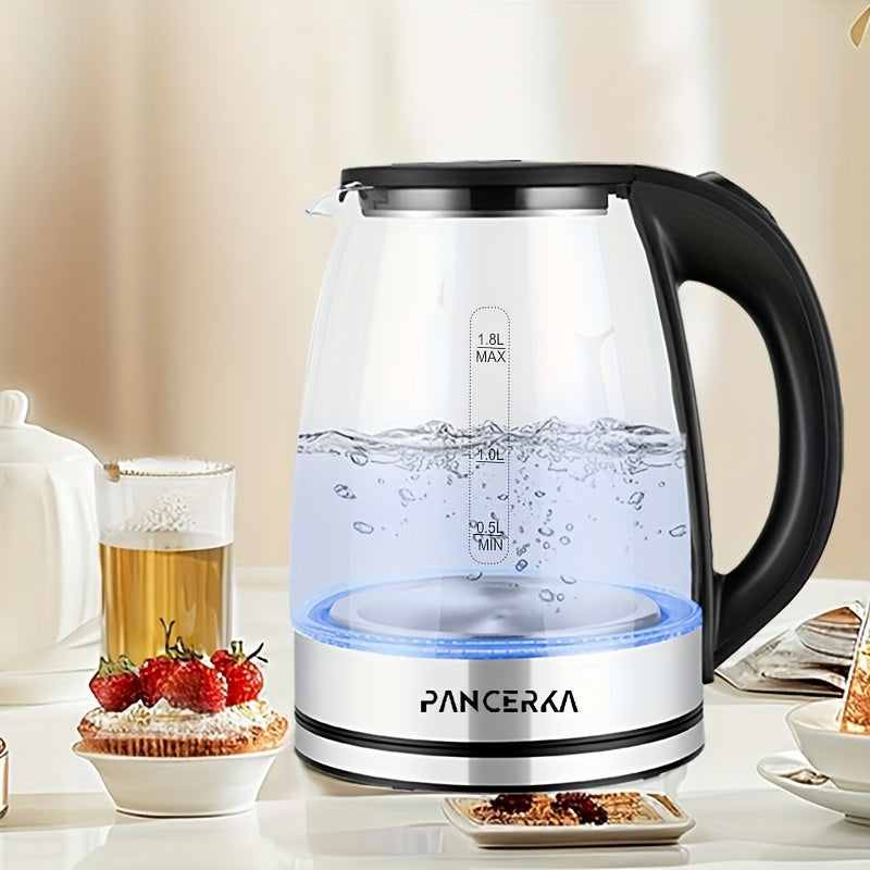 1.8L Electric Kettle Borosilicate Glass 1500W Auto Shut-Off Cool Touch